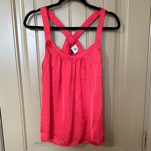 CAbi Bright Coral Tank Top Bright Idea Whim Top size S New!
